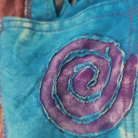 Rising International boho hippie patchwork peace hooded sweatshirt jacket hoodie - Picture 4 of 8